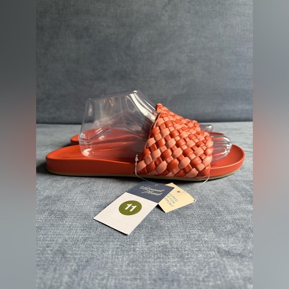 Universal Threads Red Woven Slip On Slides Womens SZ 11 New Casual Summer Comfy - Picture 1 of 8